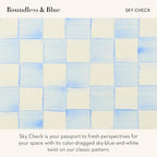 Pedestal Platter, Large, Light-Blue-and-White Sky Check in Large in Sky Check, alternate view 4