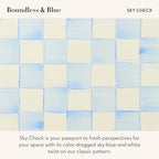 Pedestal Platter, Small, Light-Blue-and-White Sky Check in Small in Sky Check, alternate view 4