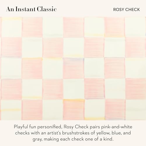 Pedestal Platter, Small, Pink-and-White Rosy Check in Small in Rosy Check, alternate view 4
