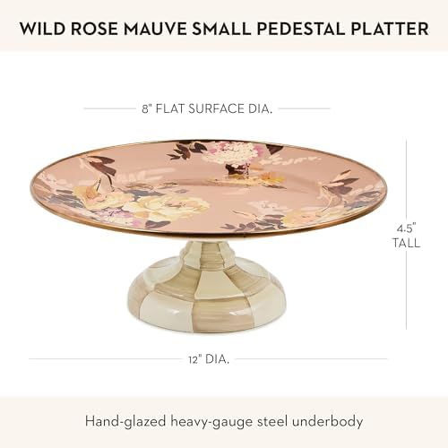 Pedestal Platter, Small, Wild Rose Mauve in Small in Mauve Wild Rose, alternate view 3