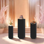 Pedestal Stands for Wedding, Cake Display Stands (3Pcs Hexagon Black) in 3Pcs Hexagon Black, alternate view 2