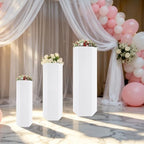 Pedestal Stands for Wedding, Cake Display Stands (3Pcs Hexagon White) in 3Pcs Hexagon White, alternate view 7