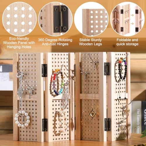 Peg Board Standing Display for Vendors with 20 Hook Wood Pegboard, alternate view 3