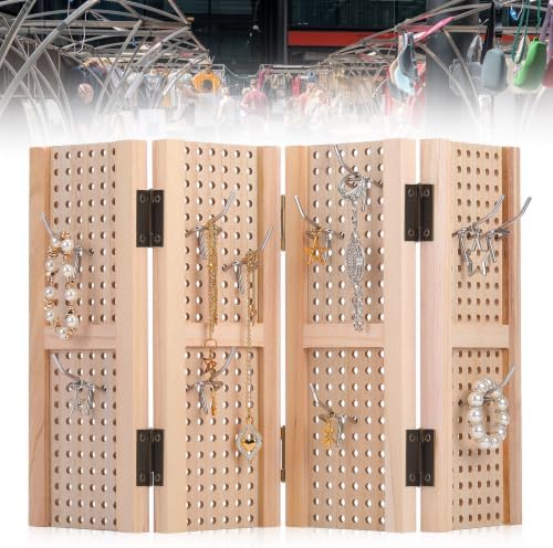 Peg Board Standing Display for Vendors with 20 Hook Wood Pegboard, alternate view 5