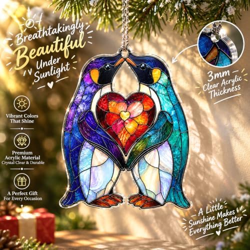 Penguin Gifts, Penguin Ornament, Gifts for Couples 2026, Penguin Gifts for Women, Couples in Penguin 02, alternate view 3