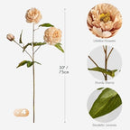 Peonies Artificial Flowers Bulk for Vase, 4 PCS Artificial Silk Peonies Stems Real Look Fake Peonies Branches, alternate view