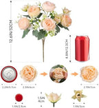 Peonies Artificial Flowers Fake Peony Silk Flower Centerpieces for Table, alternate view 2