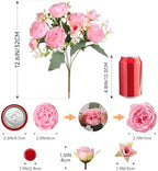 Peonies Artificial Flowers Pink Peony Silk Flower Centerpieces for Table in Light Pink-8pcs, alternate view 2