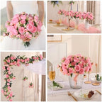 Peonies Artificial Flowers Pink Peony Silk Flower Centerpieces for Table in Light Pink-8pcs, alternate view 4