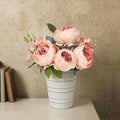 Peonies Table Centerpieces - 10 Inches Tall Artificial Flower