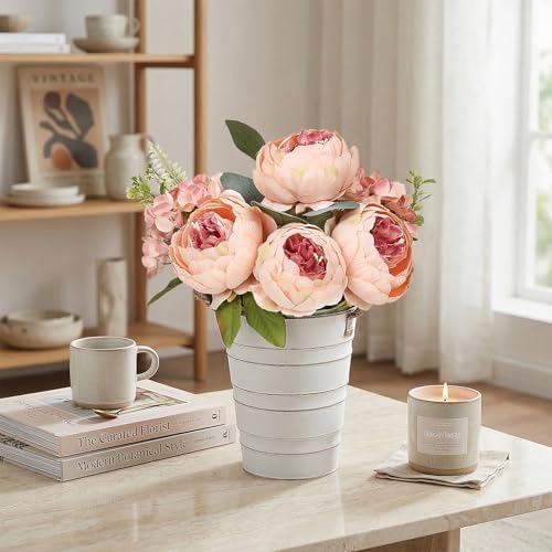 Peonies Table Centerpieces - 10 Inches Tall Artificial Flower, alternate view 5