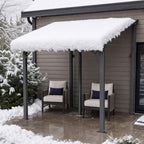 Pergola with Adjustable Support Post & Aluminum Frame, 8‘x10', Black in Black, alternate view 7