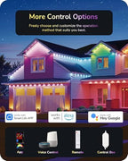 Permanent Outdoor Halloween Lights, 60ft RGBW LED Stripe Lights in White, alternate view 4