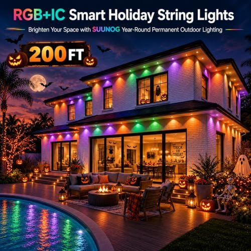 Permanent Outdoor Lights,200FT Smart RGB+IC Eave Lights for House Decor, alternate view 2