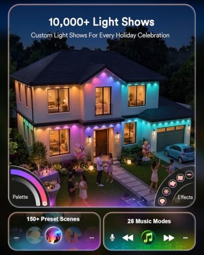 Permanent Outdoor Lights 3, WLED Integrated, RGBAICW 180 LEDs, 300ft, alternate view 5