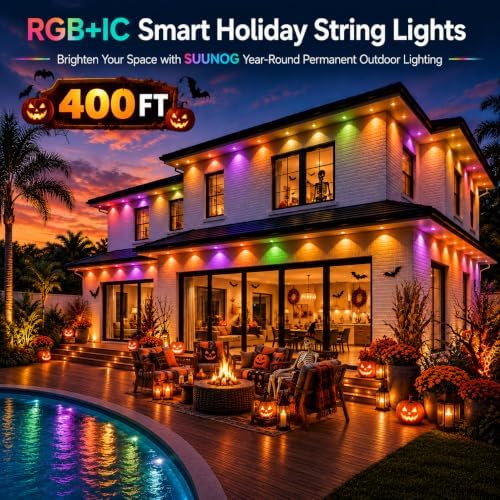 Permanent Outdoor Lights,400FT Smart RGB+IC Eave Lights for House Decor, alternate view 2