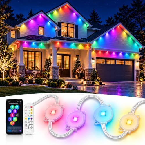 Permanent Outdoor Lights for House,100FT RGB+IC Eave Lights with Smart App