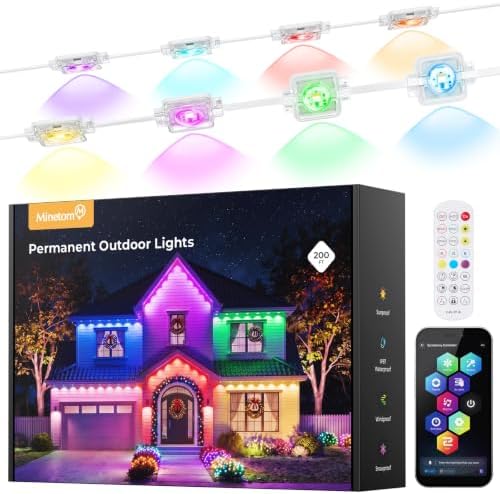 Permanent Outdoor Lights for House, 100ft RGBW 100+ Modes Christmas Lights in Multicolor