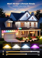 Permanent Outdoor Lights for House, 100ft RGBW 100+ Modes Christmas Lights in Multicolor, alternate view 5