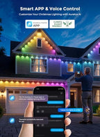 Permanent Outdoor Lights for House, 150ft RGBW 100+ Modes Christmas Lights, alternate view 4