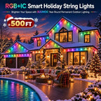 Permanent Outdoor Lights for House,500FT Smart RGB+IC christmas Eave Lights, alternate view 2