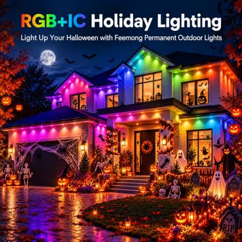 Permanent Outdoor Lights for House, 50FT RGB+IC Eave Lights with Smart App, alternate view 2