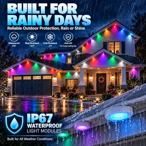 Permanent Outdoor Lights for House, 50FT RGB+IC Eave Lights with Smart App, alternate view 6