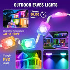 Permanent Outdoor Lights for House,50ft RGB Smart Outdoor Decor, 50 Scene Modes, App/Remote Control, for, alternate view 2
