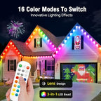 Permanent Outdoor Lights for House,50ft RGB Smart Outdoor Decor, 50 Scene Modes, App/Remote Control, for, alternate view 3