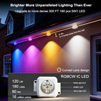 Permanent Outdoor Lights Pro 300ft String light with 180 RGBCW+IC LEDs IP68, alternate view 5