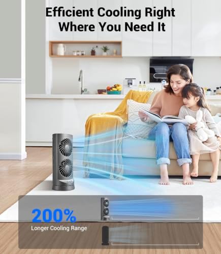 Personal Tower Cooling Fans that Blow Cold Air,25dB Quiet Fan with 24ft/s, alternate view 3