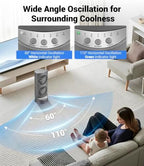 Personal Tower Cooling Fans that Blow Cold Air,25dB Quiet Fan with 24ft/s, alternate view 4