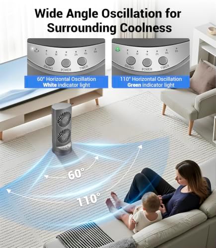 Personal Tower Cooling Fans that Blow Cold Air,25dB Quiet Fan with 24ft/s, alternate view 4