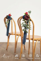 Pew Decorations for Fall Weddings Burgundy Navy Aisle Flowers in Blu-burgundy & Navy, alternate view 2