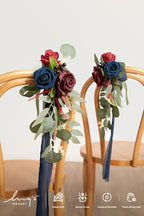 Pew Decorations for Fall Weddings Burgundy Navy Aisle Flowers in Blu-burgundy & Navy, alternate view 3