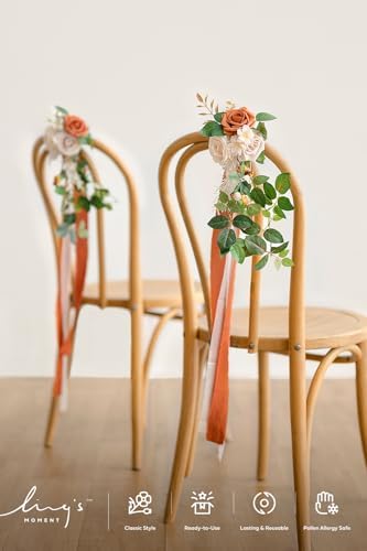 Pew Decorations for Fall Weddings, Terracotta Aisle Flowers in Or- Sunset Terracotta, alternate view 2