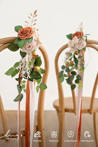Pew Decorations for Fall Weddings, Terracotta Aisle Flowers in Or- Sunset Terracotta, alternate view 3