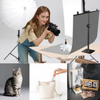 Photo Backdrop Kit, Double-Sided Paper Background with Stand, 22x34 Inch, 14 Colors, for Product Food, alternate view 2