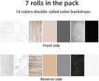 Photo Backdrop Kit, Double-Sided Paper Background with Stand, 22x34 Inch, 14 Colors, for Product Food, alternate view 4