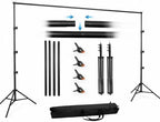 Photo Backdrop Stand 10x10ft, Portable Background Stand for Party in 10 X 10 ft in Black