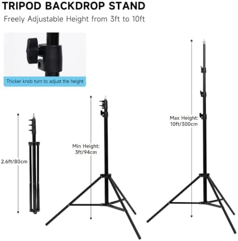 Photo Backdrop Stand 10x12.3ft, Portable Background Stand for Party in 10 X 12.3 ft in Black, alternate view 6