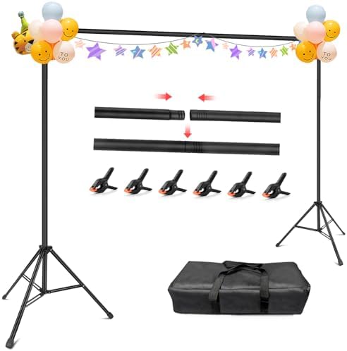 Photo Backdrop Stand, 10x7ft, Secure Straight Thread Connection in 10x7ft