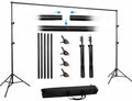 Photo Backdrop Stand 6.5x10ft, Portable Background Stand for Party in 6.5 X 10 ft in Black