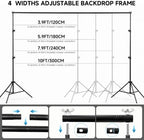 Photo Backdrop Stand 6.5x10ft, Portable Background Stand for Party in 6.5 X 10 ft in Black, alternate view 3