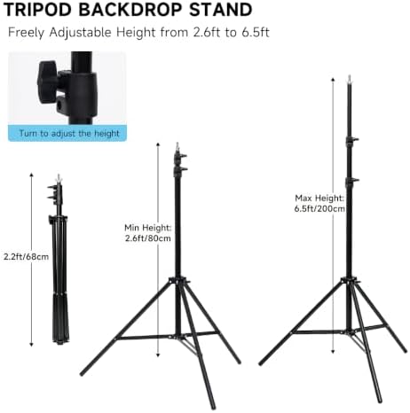 Photo Backdrop Stand 6.5x10ft, Portable Background Stand for Party in 6.5 X 10 ft in Black, alternate view 4