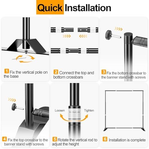 Photo Backdrop Stand Heavy Duty 10x10ft Adjustable Banner Stand in 10x10ft in Black, alternate view 4