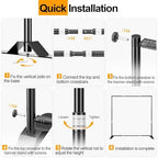 Photo Backdrop Stand Heavy Duty 10x10ft Adjustable Banner Stand in 10x10ft in Black, alternate view 4