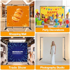 Photo Backdrop Stand Heavy Duty 10x10ft Adjustable Banner Stand in 10x10ft in Black, alternate view 6