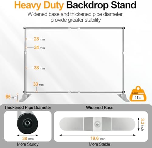 Photo Backdrop Stand Heavy Duty 8x8ft Adjustable Banner Stand in 8x8ft in Silver, alternate view 2