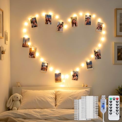 Photo Clips String Light, 50 LED16.5ft Fairy Lights with 50 Clips